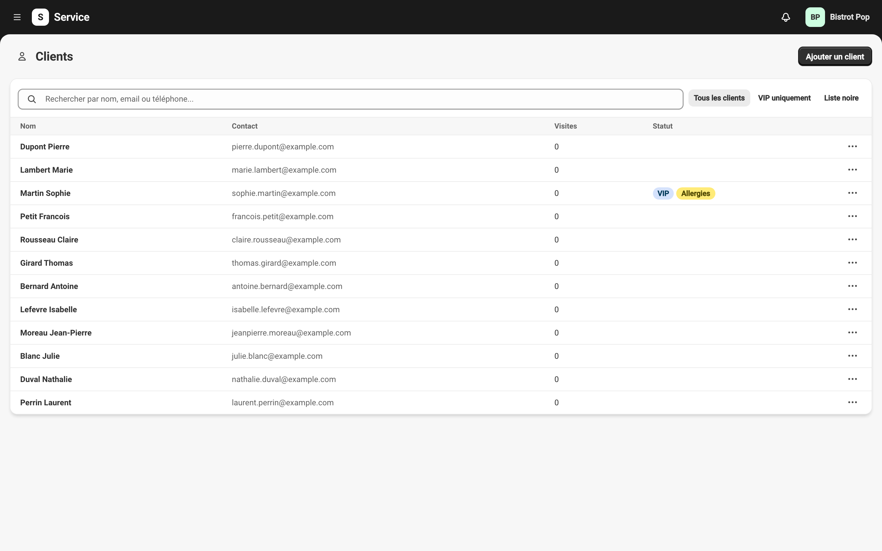 Gestion des clients