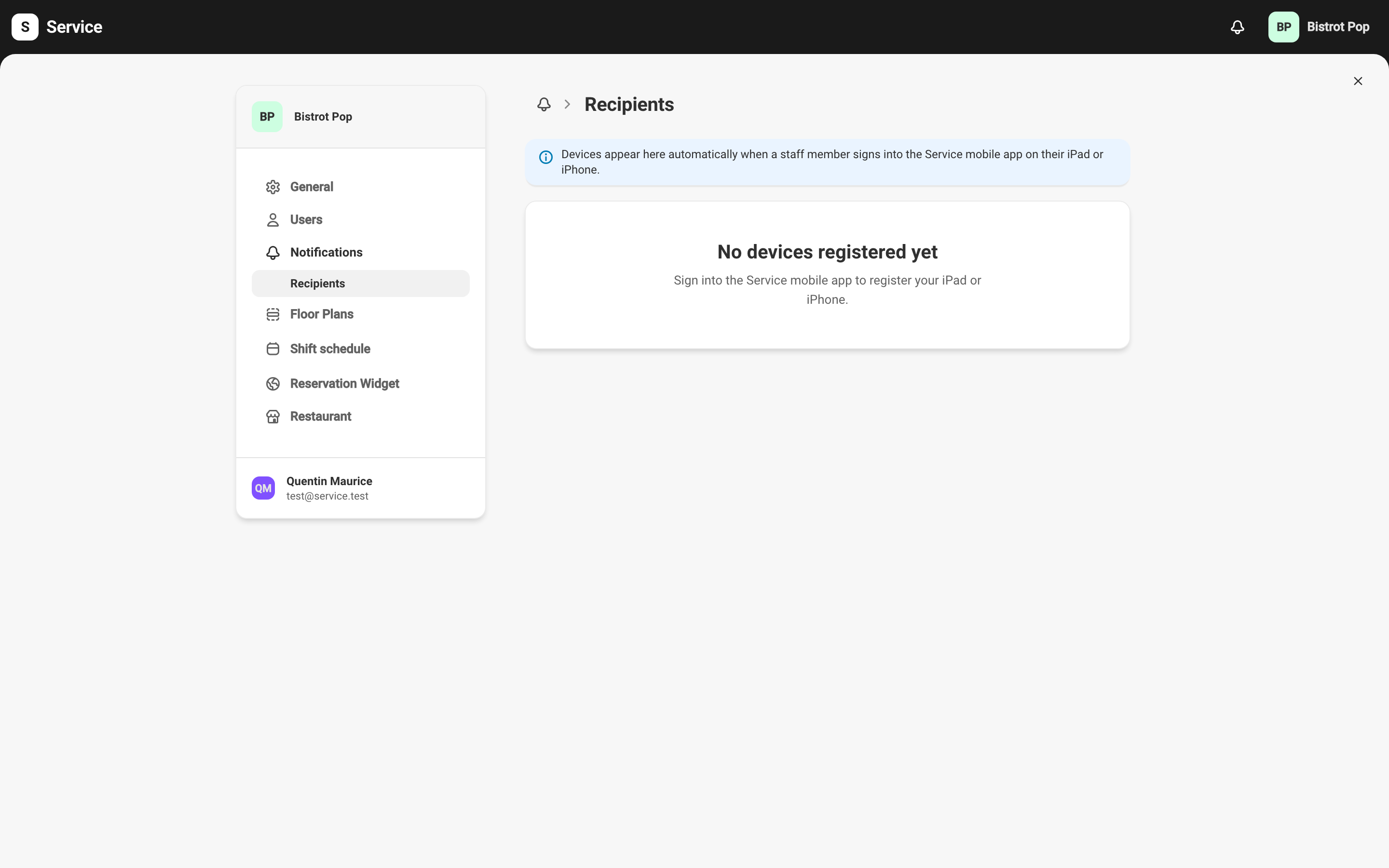 Real-time push notifications
