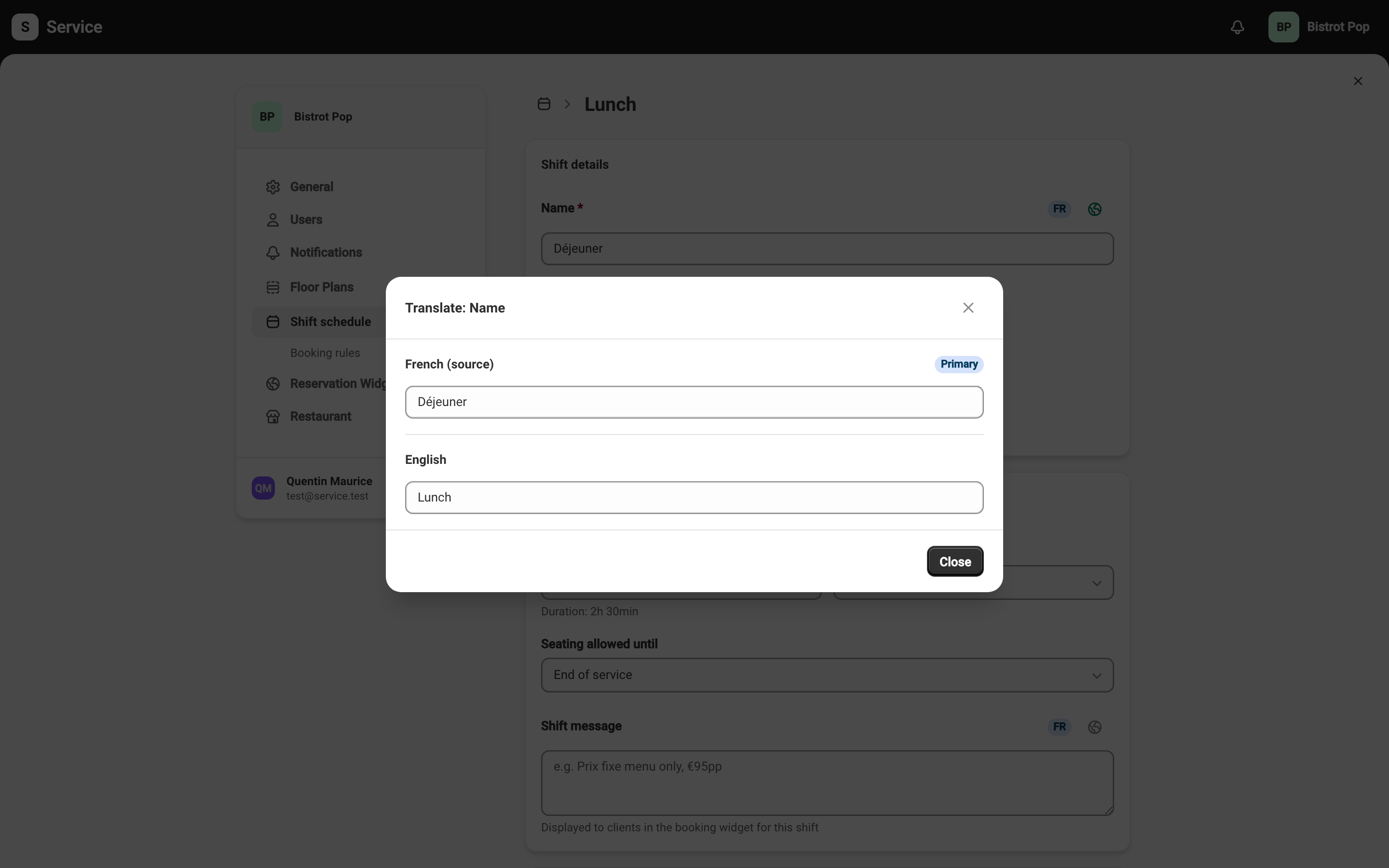Multi-language guest messages